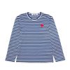 STRIPED LONG SLEEVE T-SHIRT WITH SMALL RED HEART - Comme des Garçons PLAY